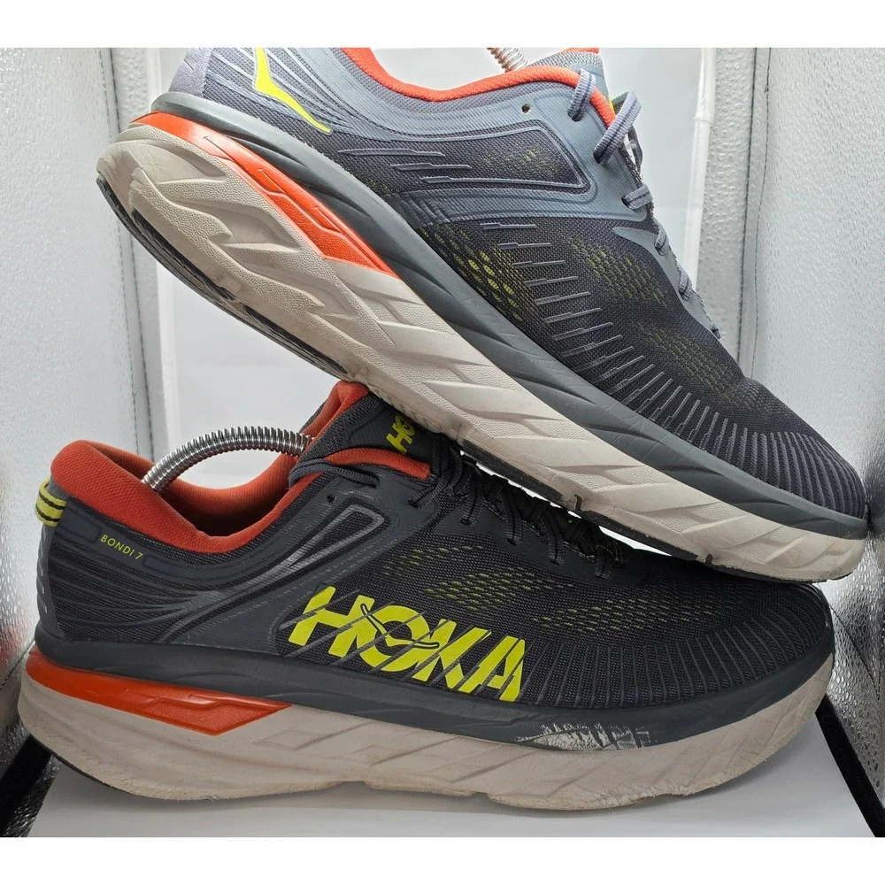 Hoka One One Bondi 7 Mens 11.5 Running Shoes Charcoal Gray